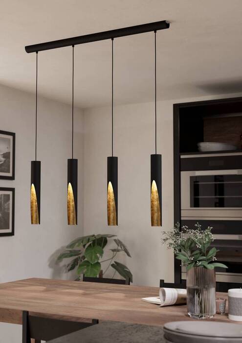 Eglo Barbotto langbordspendel sort/guld L92,5 x H110 cm